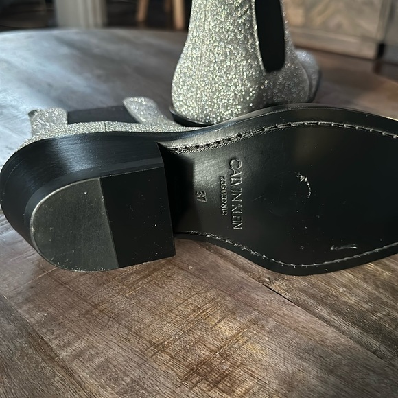 Calvin Klein 205w39NYC Metallic Silver Ankle Boots - Picture 5 of 7